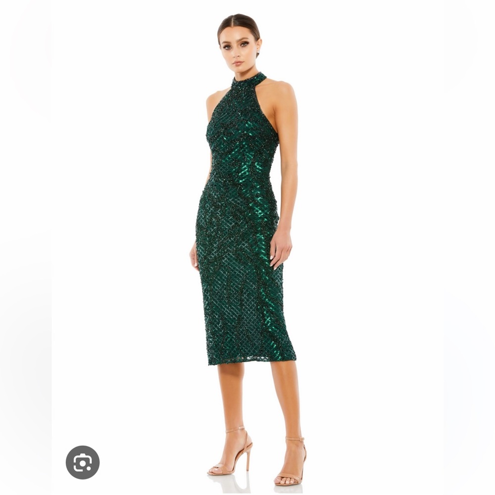 Mac Duggal Halter Midi Dress new